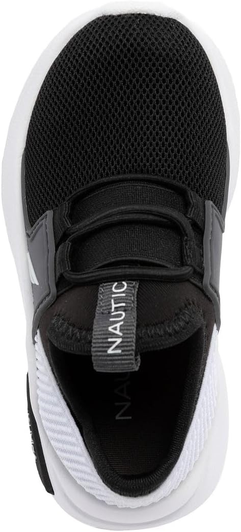 image:imageNautica Kids Athletic SlipOn Sneakers Comfortable Bungee Running Shoes for Boys and Girls Stylish and Supportive Footwear for Active Kids Big KidLittle KidToddlerBlack White Grey
