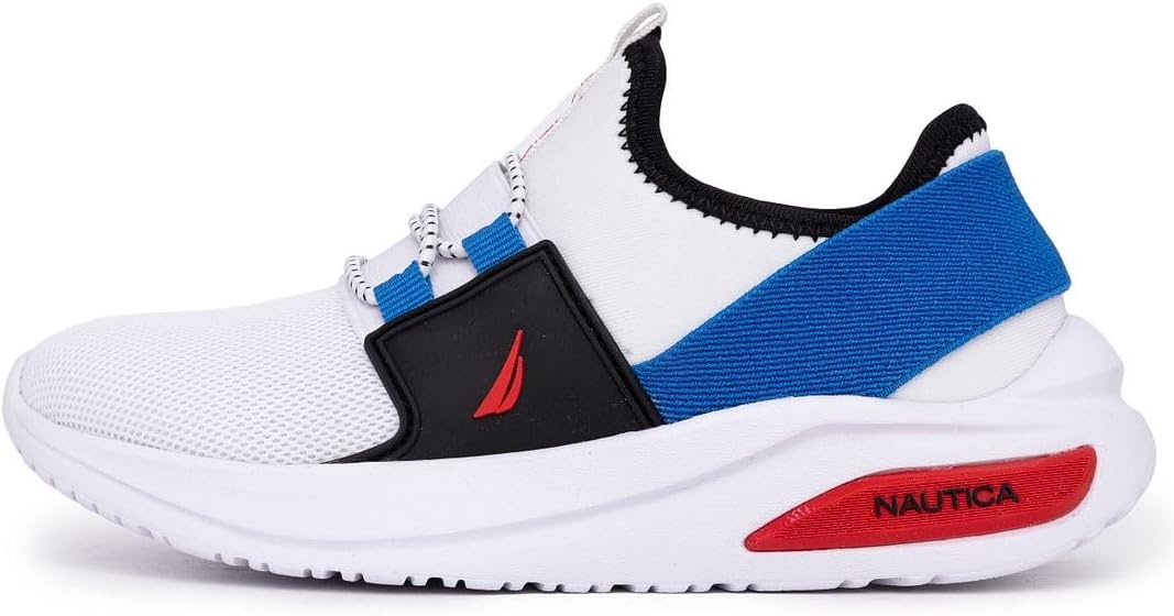 image:imageNautica Kids Athletic SlipOn Sneakers Comfortable Bungee Running Shoes for Boys and Girls Stylish and Supportive Footwear for Active Kids Big KidLittle KidToddlerWhite Multimolded