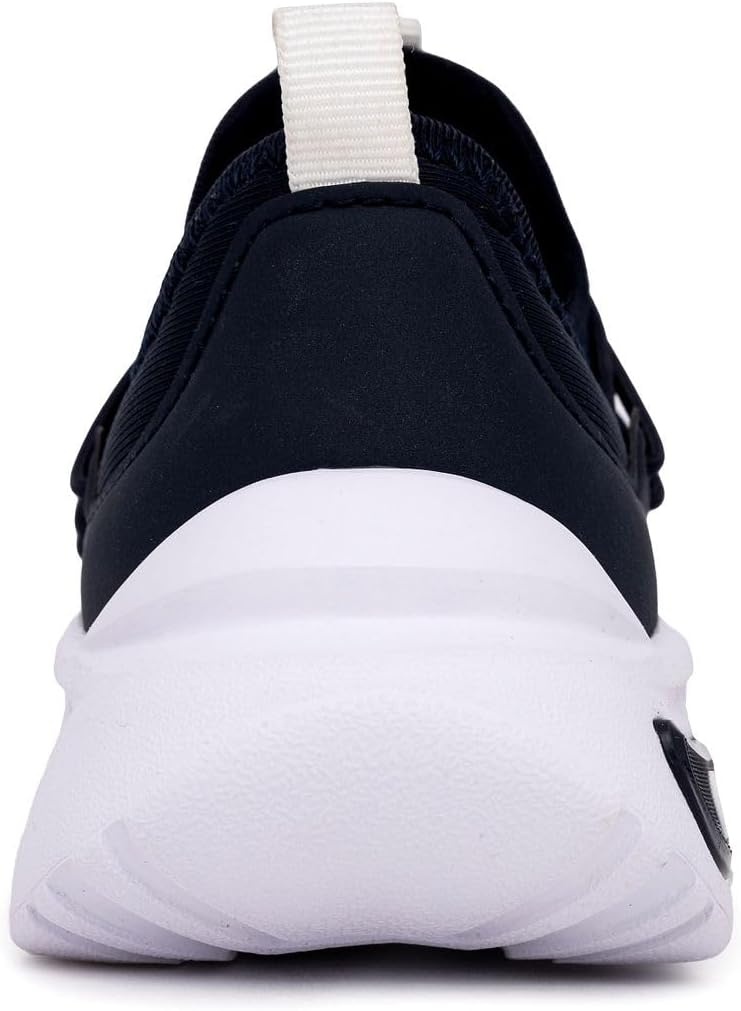 image:imageNautica Kids Athletic SlipOn Sneakers Comfortable Bungee Running Shoes for Boys and Girls Stylish and Supportive Footwear for Active Kids Big KidLittle KidToddlerNavy Whitesummr
