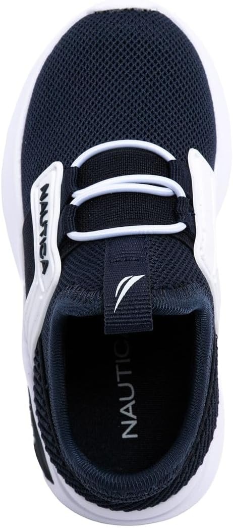 image:imageNautica Kids Athletic SlipOn Sneakers Comfortable Bungee Running Shoes for Boys and Girls Stylish and Supportive Footwear for Active Kids Big KidLittle KidToddlerNavy Whitemavven