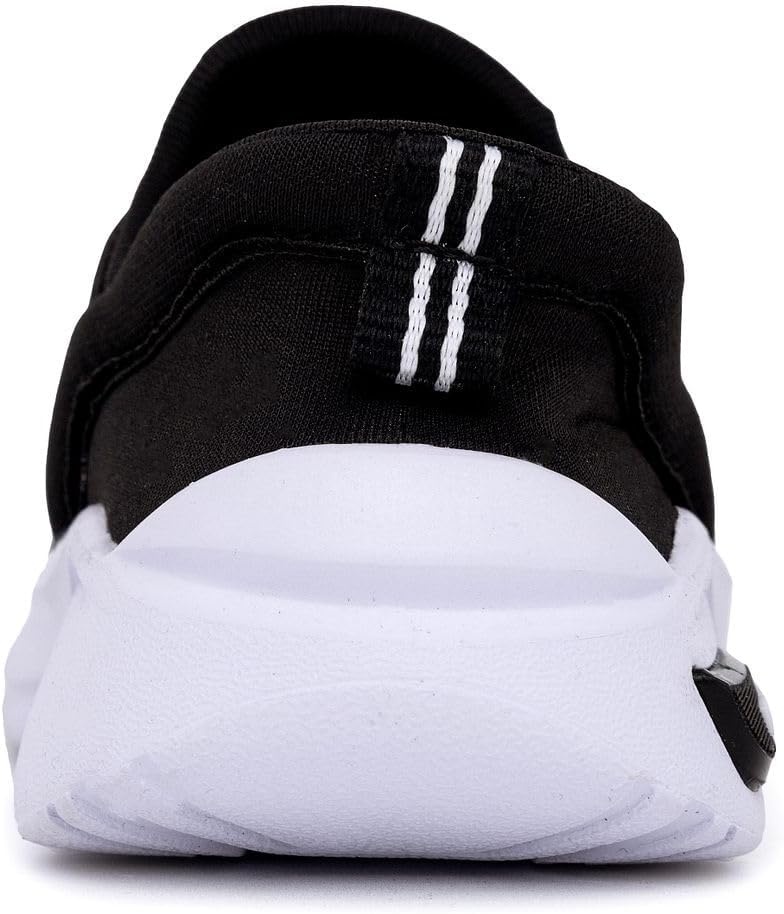 image:imageNautica Kids Athletic SlipOn Sneakers Comfortable Bungee Running Shoes for Boys and Girls Stylish and Supportive Footwear for Active Kids Big KidLittle KidToddlerBlack Whitemalmin