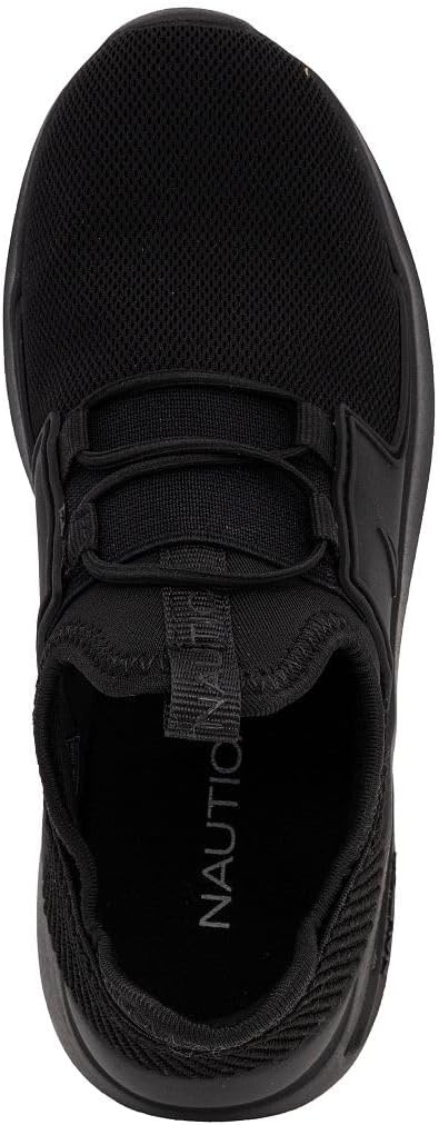image:imageNautica Kids Athletic SlipOn Sneakers Comfortable Bungee Running Shoes for Boys and Girls Stylish and Supportive Footwear for Active Kids Big KidLittle KidToddlerBlack Mono 2