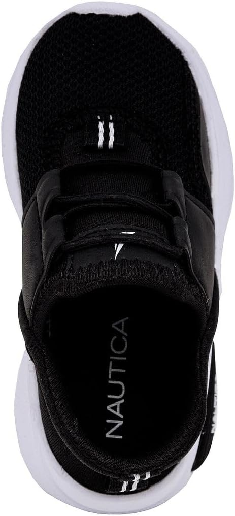 image:imageNautica Kids Athletic SlipOn Sneakers Comfortable Bungee Running Shoes for Boys and Girls Stylish and Supportive Footwear for Active Kids Big KidLittle KidToddlerBlack Whitemalmin