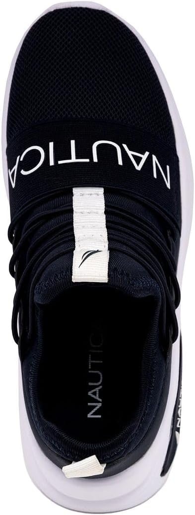 image:imageNautica Kids Athletic SlipOn Sneakers Comfortable Bungee Running Shoes for Boys and Girls Stylish and Supportive Footwear for Active Kids Big KidLittle KidToddlerNavy Whitesummr