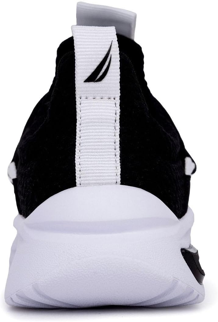 image:imageNautica Kids Athletic SlipOn Sneakers Comfortable Bungee Running Shoes for Boys and Girls Stylish and Supportive Footwear for Active Kids Big KidLittle KidToddlerBlack White