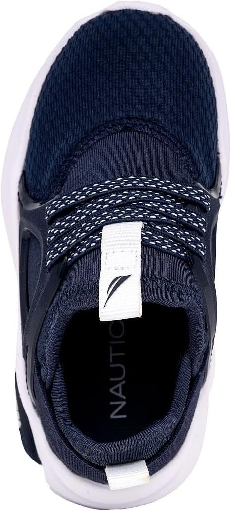 image:imageNautica Kids Athletic SlipOn Sneakers Comfortable Bungee Running Shoes for Boys and Girls Stylish and Supportive Footwear for Active Kids Big KidLittle KidToddlerNavy Whitesplash