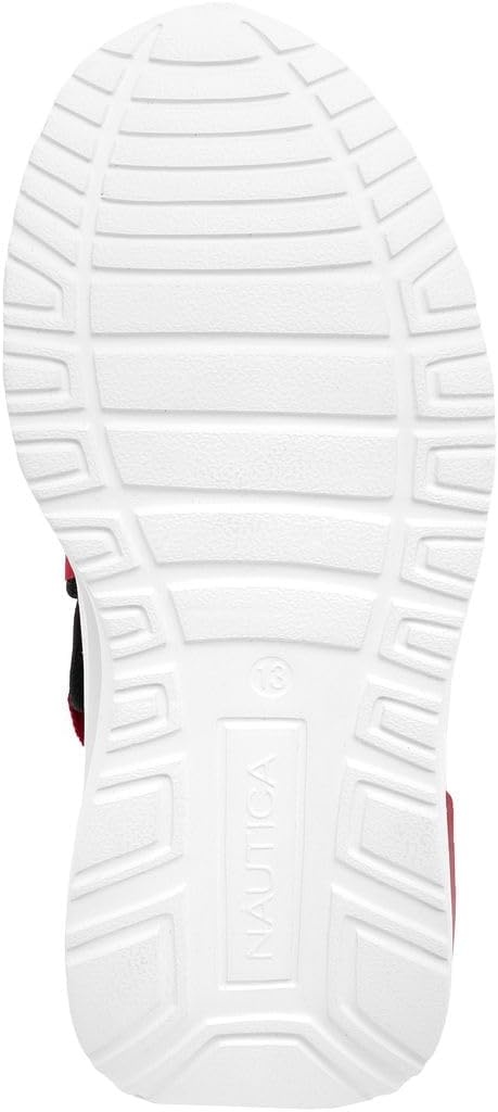 image:imageNautica Kids Athletic SlipOn Sneakers Comfortable Bungee Running Shoes for Boys and Girls Stylish and Supportive Footwear for Active Kids Big KidLittle KidToddlerBlack Black Red