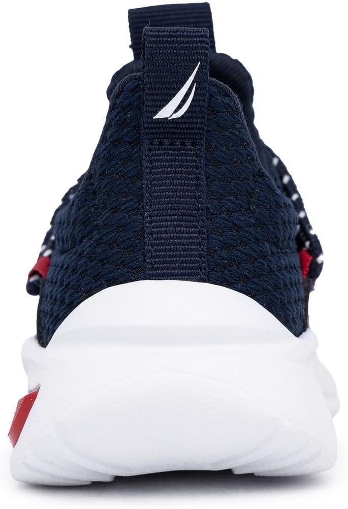 image:imageNautica Kids Athletic SlipOn Sneakers Comfortable Bungee Running Shoes for Boys and Girls Stylish and Supportive Footwear for Active Kids Big KidLittle KidToddlerNavy White Redswimm