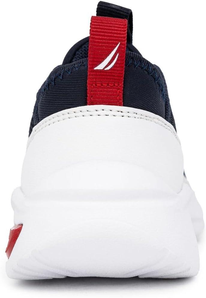 image:imageNautica Kids Athletic SlipOn Sneakers Comfortable Bungee Running Shoes for Boys and Girls Stylish and Supportive Footwear for Active Kids Big KidLittle KidToddlerNavy White Red