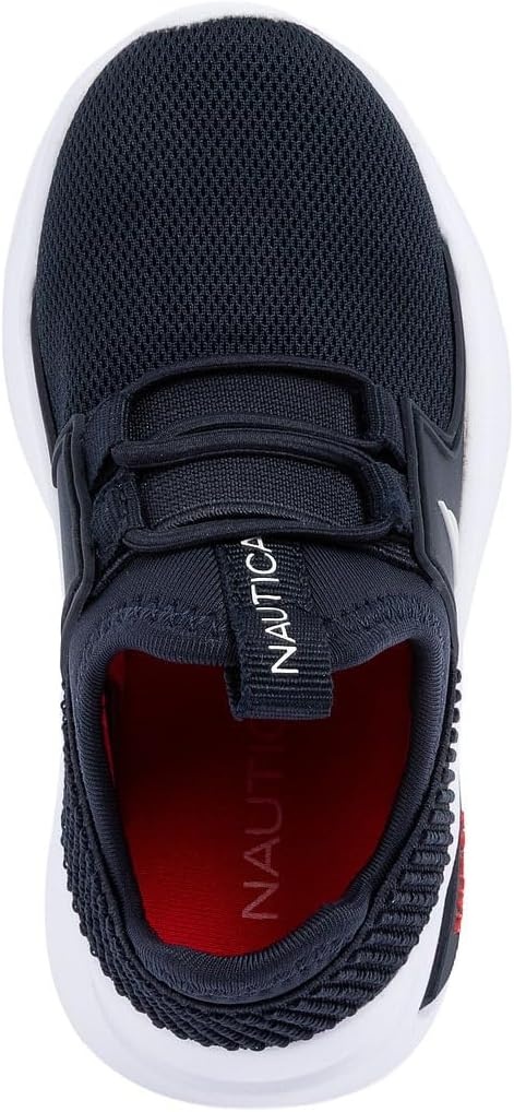 image:imageNautica Kids Athletic SlipOn Sneakers Comfortable Bungee Running Shoes for Boys and Girls Stylish and Supportive Footwear for Active Kids Big KidLittle KidToddlerNavy Redmolded