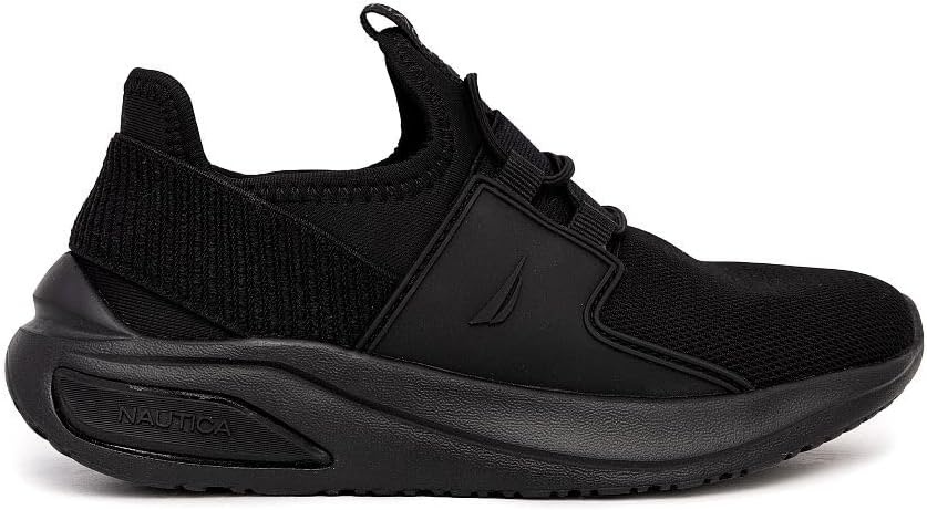 image:imageNautica Kids Athletic SlipOn Sneakers Comfortable Bungee Running Shoes for Boys and Girls Stylish and Supportive Footwear for Active Kids Big KidLittle KidToddlerBlack Mono 2