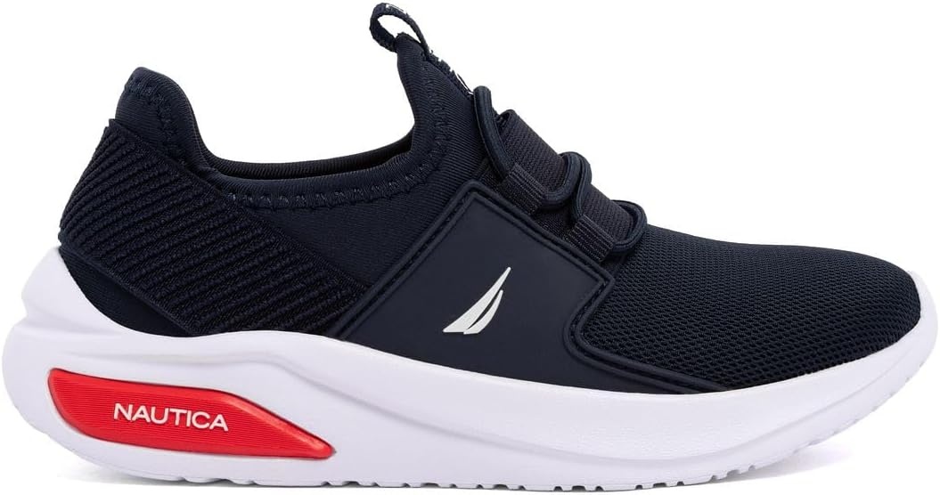 image:imageNautica Kids Athletic SlipOn Sneakers Comfortable Bungee Running Shoes for Boys and Girls Stylish and Supportive Footwear for Active Kids Big KidLittle KidToddlerNavy Redmolded 2