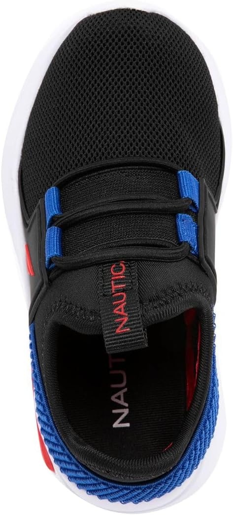 image:imageNautica Kids Athletic SlipOn Sneakers Comfortable Bungee Running Shoes for Boys and Girls Stylish and Supportive Footwear for Active Kids Big KidLittle KidToddlerBlack Multi