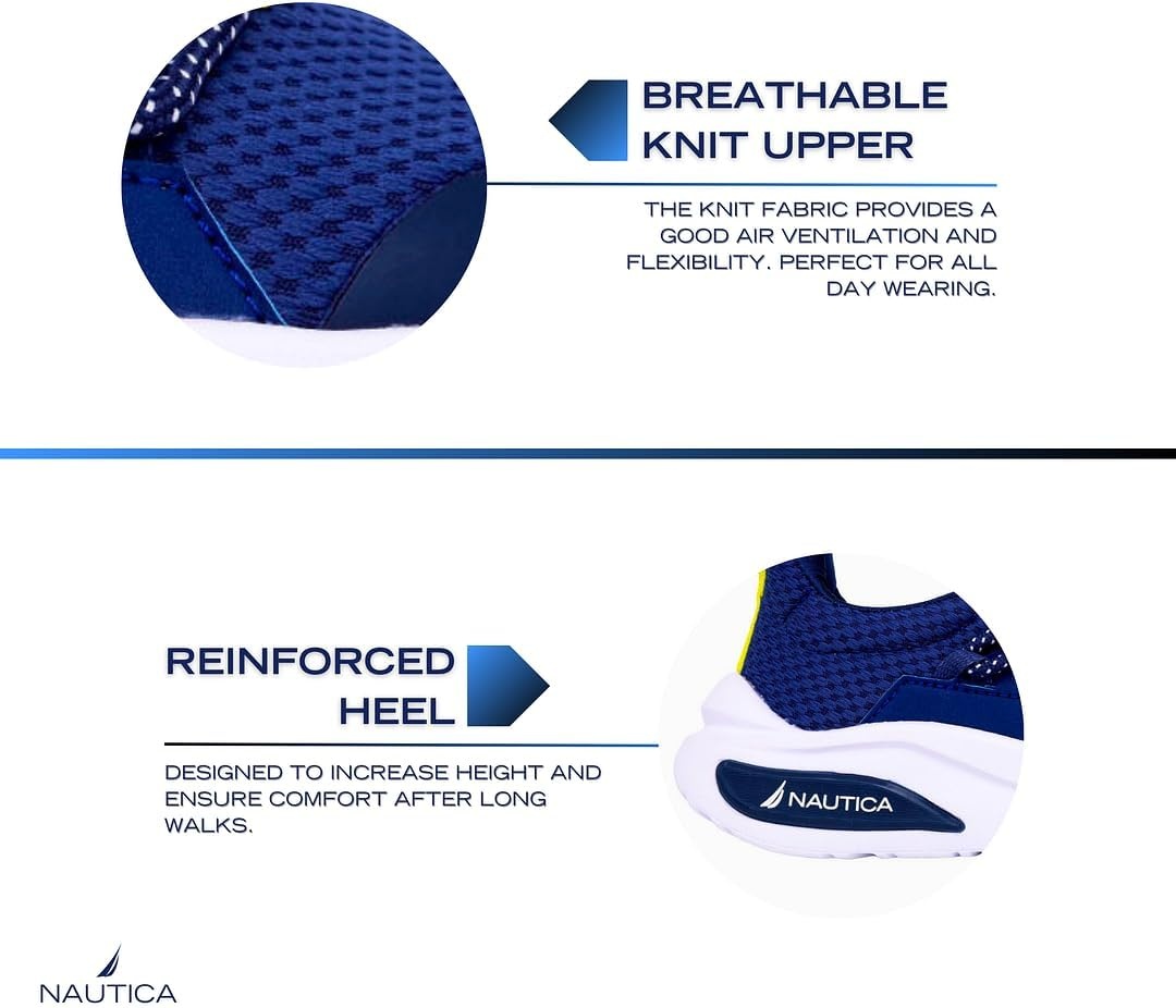 image:imageNautica Kids Athletic SlipOn Sneakers Comfortable Bungee Running Shoes for Boys and Girls Stylish and Supportive Footwear for Active Kids Big KidLittle KidToddlerCobalt Lime
