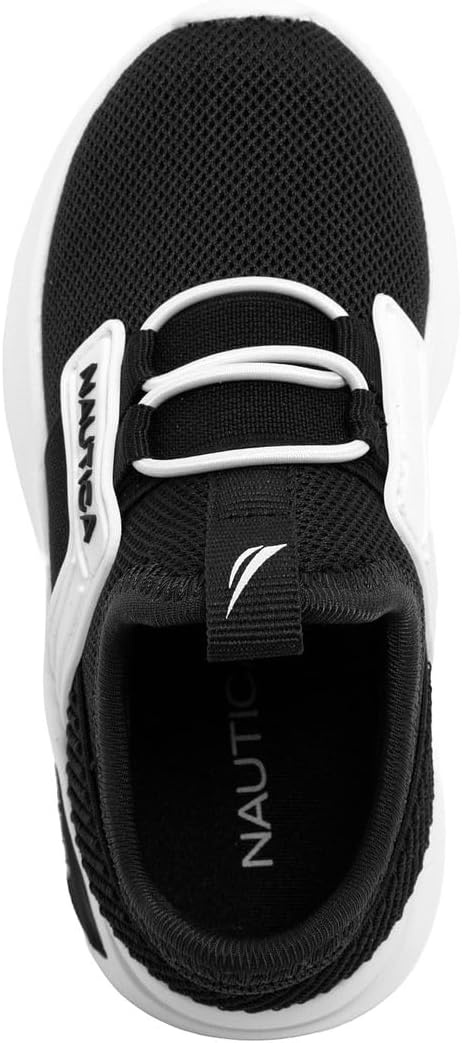 image:imageNautica Kids Athletic SlipOn Sneakers Comfortable Bungee Running Shoes for Boys and Girls Stylish and Supportive Footwear for Active Kids Big KidLittle KidToddlerBlack Whitemavven