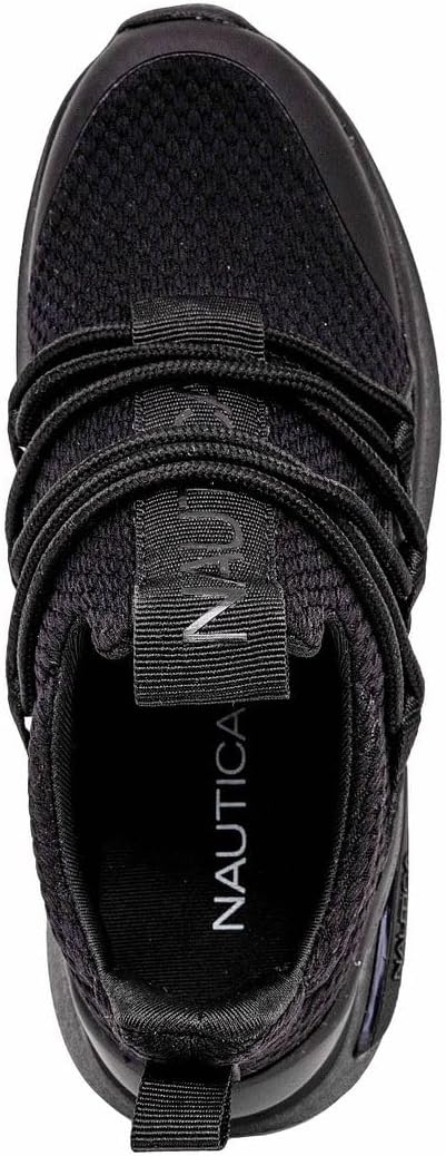 image:imageNautica Kids Athletic SlipOn Sneakers Comfortable Bungee Running Shoes for Boys and Girls Stylish and Supportive Footwear for Active Kids Big KidLittle KidToddlerBlack Mono