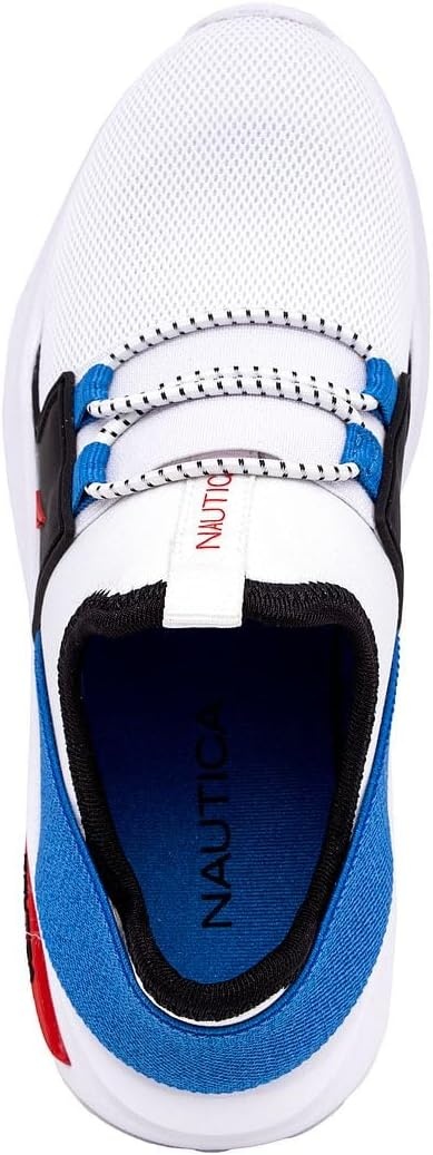 image:imageNautica Kids Athletic SlipOn Sneakers Comfortable Bungee Running Shoes for Boys and Girls Stylish and Supportive Footwear for Active Kids Big KidLittle KidToddlerWhite Multimolded