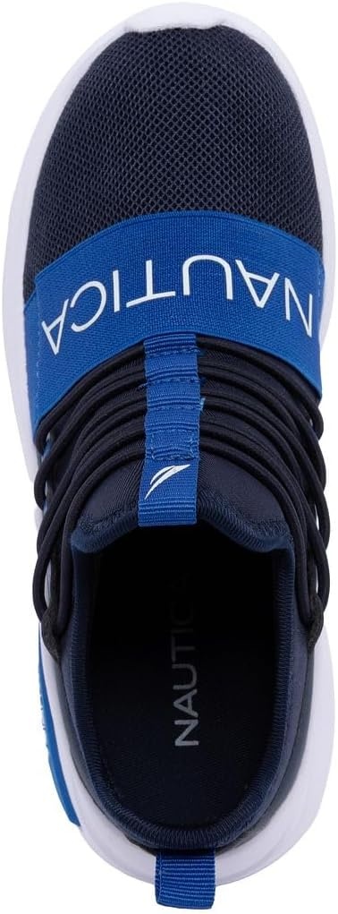 image:imageNautica Kids Athletic SlipOn Sneakers Comfortable Bungee Running Shoes for Boys and Girls Stylish and Supportive Footwear for Active Kids Big KidLittle KidToddlerNavy Cobaltsummr