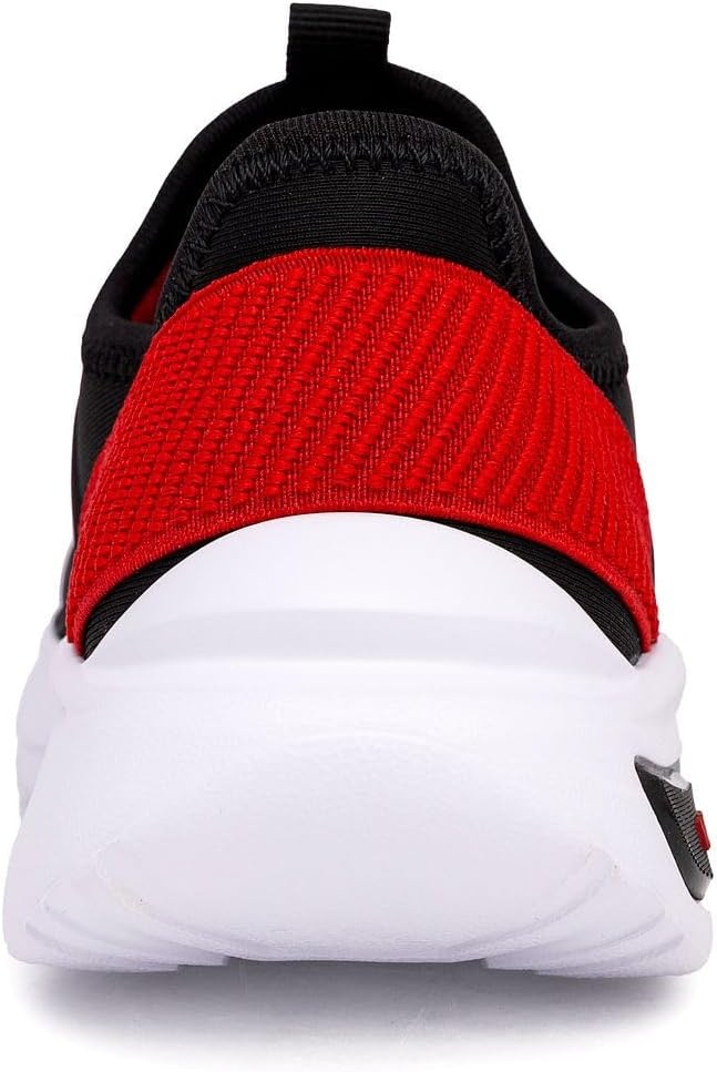 image:imageNautica Kids Athletic SlipOn Sneakers Comfortable Bungee Running Shoes for Boys and Girls Stylish and Supportive Footwear for Active Kids Big KidLittle KidToddlerBlack Redmolded
