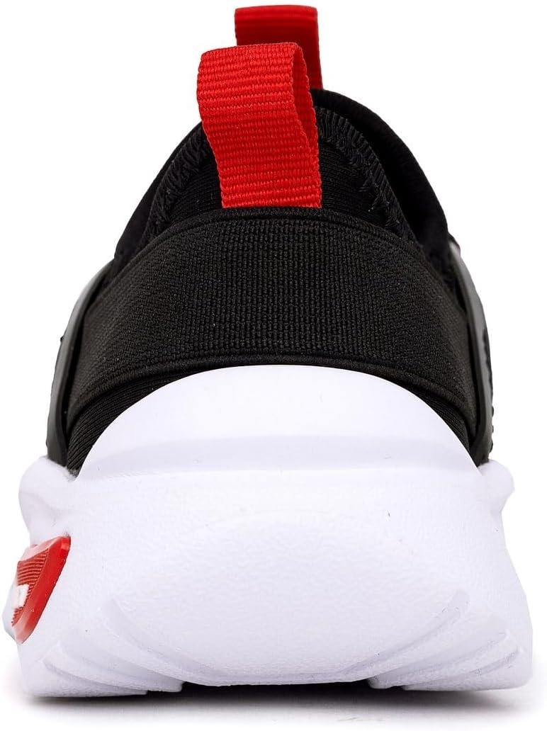 image:imageNautica Kids Athletic SlipOn Sneakers Comfortable Bungee Running Shoes for Boys and Girls Stylish and Supportive Footwear for Active Kids Big KidLittle KidToddlerBlack Redsplash