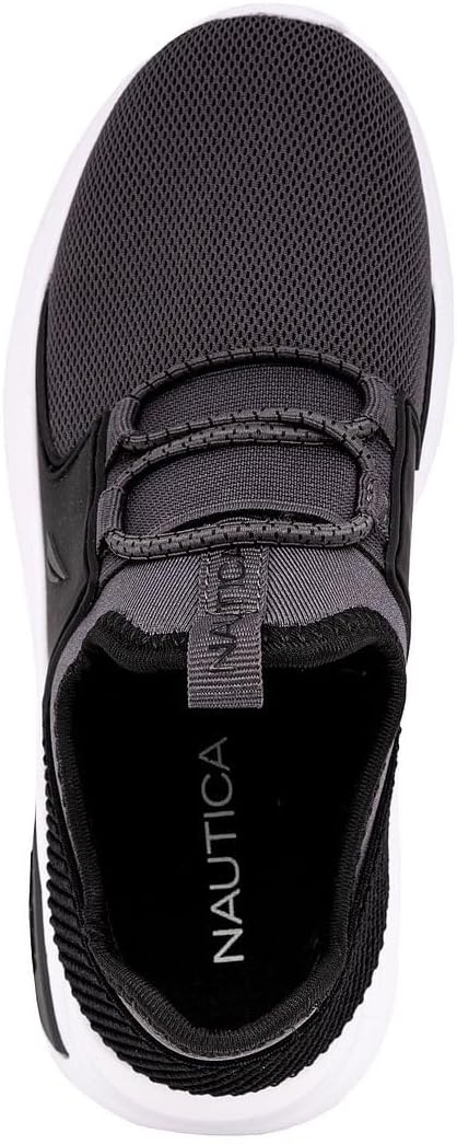 image:imageNautica Kids Athletic SlipOn Sneakers Comfortable Bungee Running Shoes for Boys and Girls Stylish and Supportive Footwear for Active Kids Big KidLittle KidToddlerGrey Blackmolded