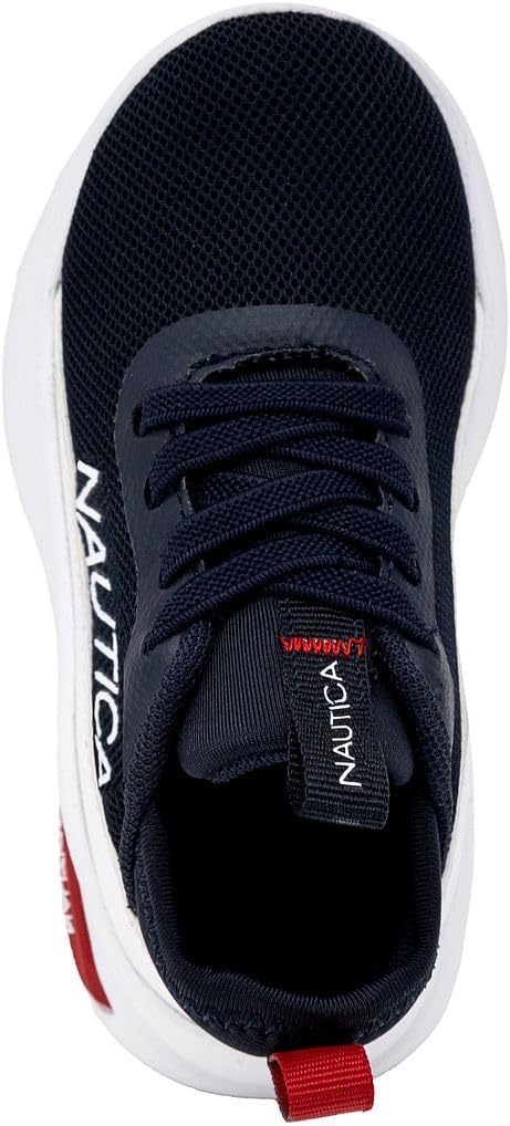 image:imageNautica Kids Athletic SlipOn Sneakers Comfortable Bungee Running Shoes for Boys and Girls Stylish and Supportive Footwear for Active Kids Big KidLittle KidToddlerNavy White Red