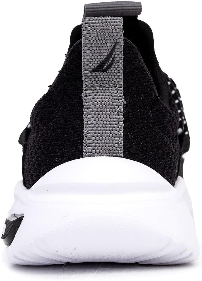 image:imageNautica Kids Athletic SlipOn Sneakers Comfortable Bungee Running Shoes for Boys and Girls Stylish and Supportive Footwear for Active Kids Big KidLittle KidToddlerBlack Silverswimm