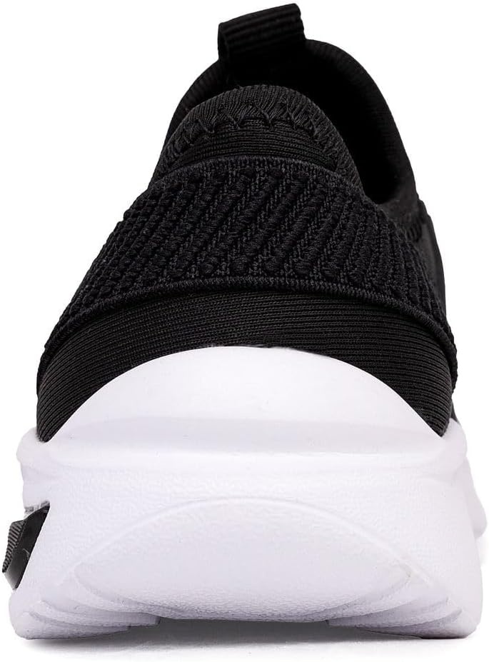 image:imageNautica Kids Athletic SlipOn Sneakers Comfortable Bungee Running Shoes for Boys and Girls Stylish and Supportive Footwear for Active Kids Big KidLittle KidToddlerBlack Whitemolded