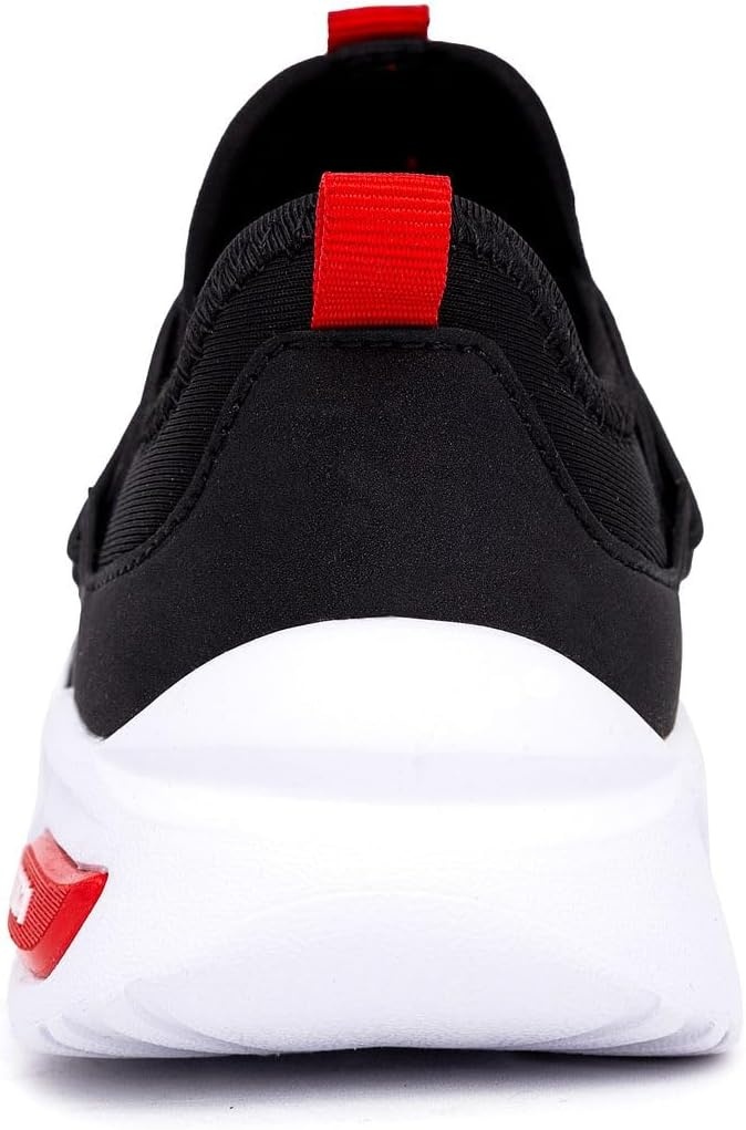image:imageNautica Kids Athletic SlipOn Sneakers Comfortable Bungee Running Shoes for Boys and Girls Stylish and Supportive Footwear for Active Kids Big KidLittle KidToddlerBlack Redsummr