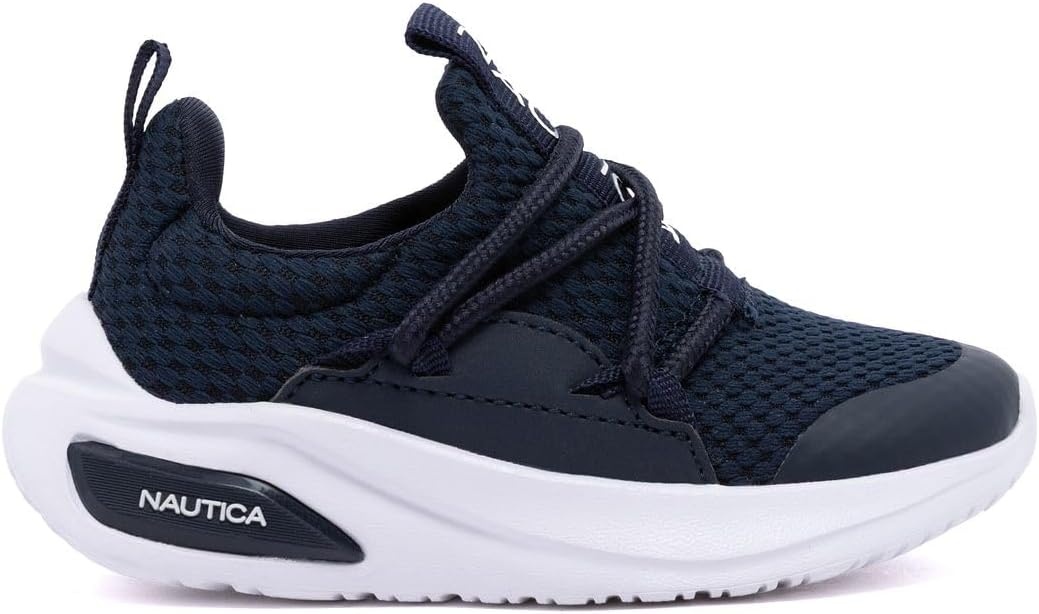 image:imageNautica Kids Athletic SlipOn Sneakers Comfortable Bungee Running Shoes for Boys and Girls Stylish and Supportive Footwear for Active Kids Big KidLittle KidToddlerNavyswimm