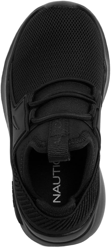 image:imageNautica Kids Athletic SlipOn Sneakers Comfortable Bungee Running Shoes for Boys and Girls Stylish and Supportive Footwear for Active Kids Big KidLittle KidToddlerBlack on Black Molded