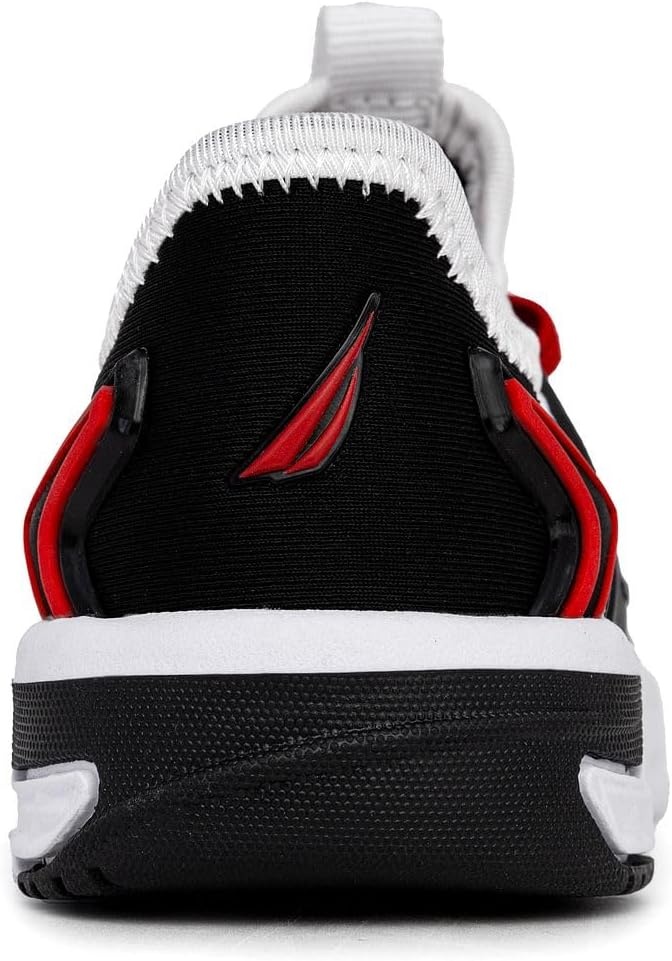 image:imageNautica Kids Athletic SlipOn Sneakers Comfortable Bungee Running Shoes for Boys and Girls Stylish and Supportive Footwear for Active Kids Big KidLittle KidToddlerWhite Black Red