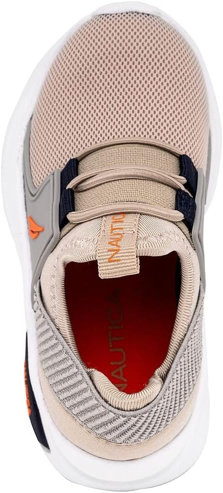 image:imageNautica Kids Athletic SlipOn Sneakers Comfortable Bungee Running Shoes for Boys and Girls Stylish and Supportive Footwear for Active Kids Big KidLittle KidToddlerSand Greymolded