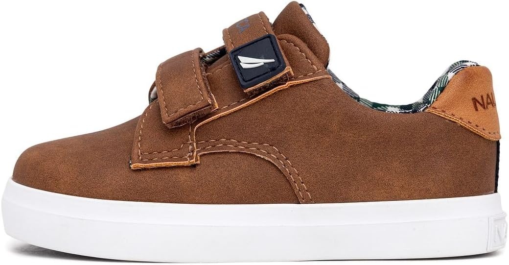 image:imageNautica Kids Boys DoubleStrap Sneaker Casual EasyOn School Shoe for Toddlers and Little Kids Comfortable Everyday Fashion SneakerTan Smoothames