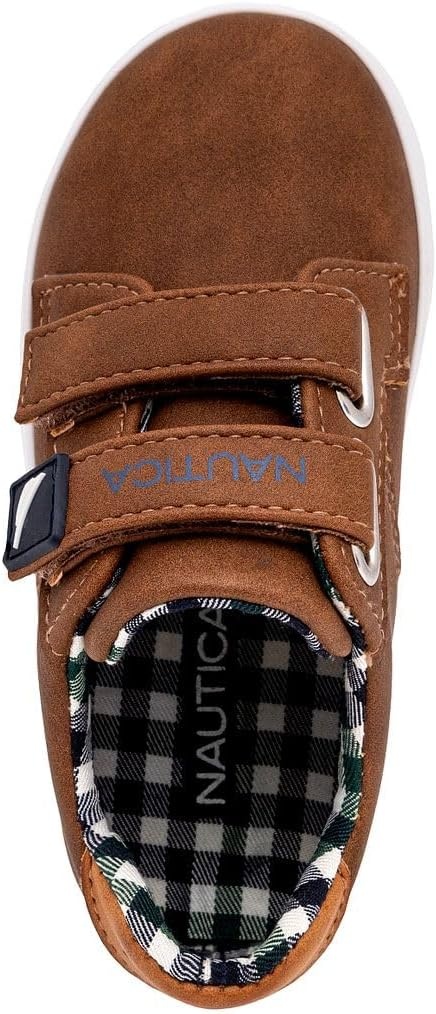 image:imageNautica Kids Boys DoubleStrap Sneaker Casual EasyOn School Shoe for Toddlers and Little Kids Comfortable Everyday Fashion SneakerTan Smoothames