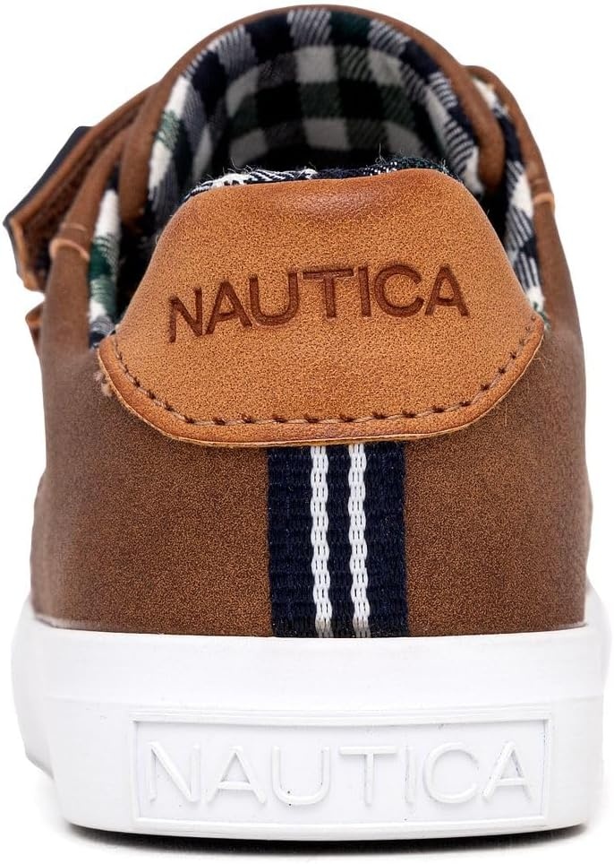 image:imageNautica Kids Boys DoubleStrap Sneaker Casual EasyOn School Shoe for Toddlers and Little Kids Comfortable Everyday Fashion SneakerTan Smoothames