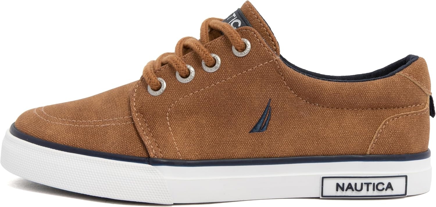 image:imageNautica Kids Boys LaceUp Fashion Sneakers LowTop Dress Shoes for Youth Big KidLittle KidCognac Berrian