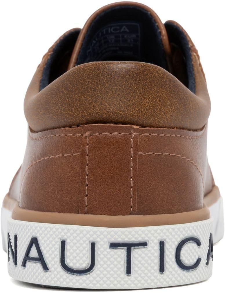 image:imageNautica Kids Boys LaceUp Fashion Sneakers LowTop Dress Shoes for Youth Big KidLittle KidTan Brown Navy