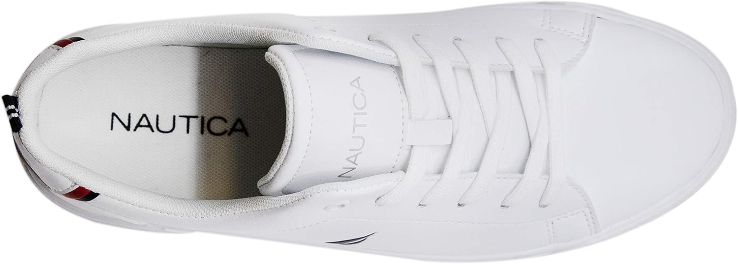 image:imageNautica Kids Boys LaceUp Fashion Sneakers LowTop Dress Shoes for Youth Big KidLittle KidWhite Graves
