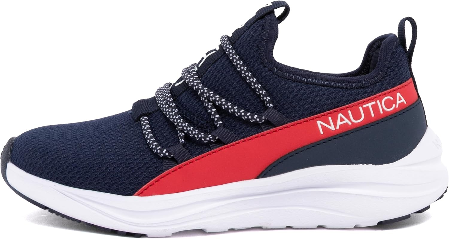 image:imageNautica Kids Boys and Girls Athletic SlipOn Sneakers Lightweight Bungee Running Shoes for Toddler Little Kid and Big KidAmericanaseabert