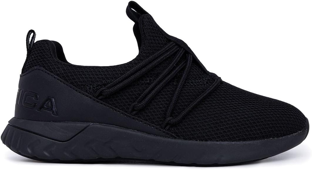 image:imageNautica Kids Boys and Girls Athletic SlipOn Sneakers Lightweight Bungee Running Shoes for Toddler Little Kid and Big KidBentonblack Mono