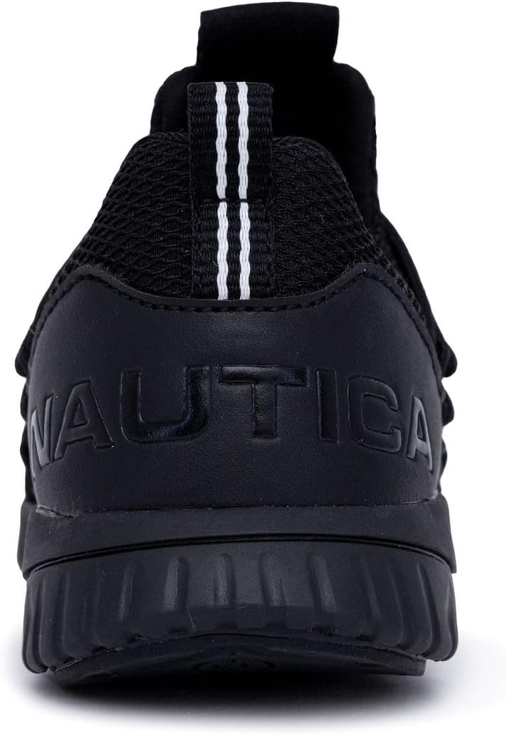 image:imageNautica Kids Boys and Girls Athletic SlipOn Sneakers Lightweight Bungee Running Shoes for Toddler Little Kid and Big KidBentonblack Mono