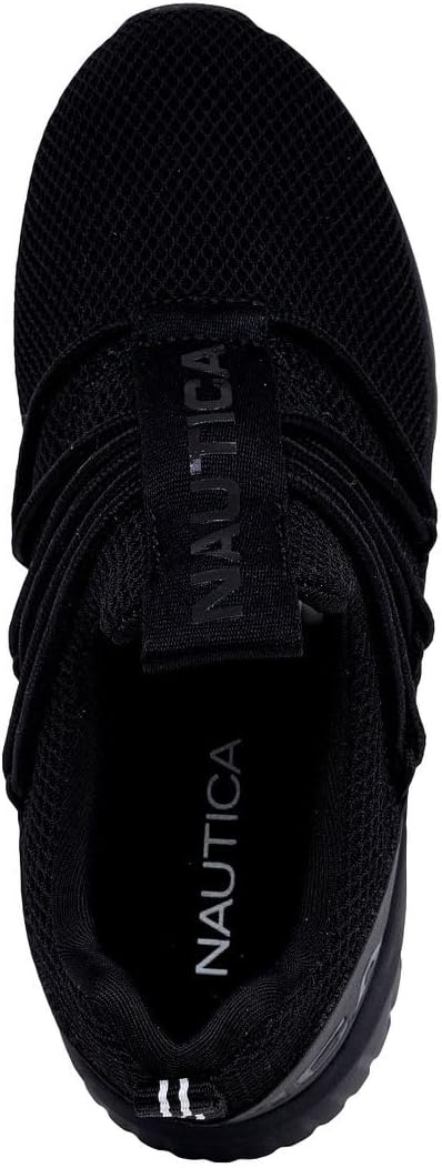 image:imageNautica Kids Boys and Girls Athletic SlipOn Sneakers Lightweight Bungee Running Shoes for Toddler Little Kid and Big KidBentonblack Mono