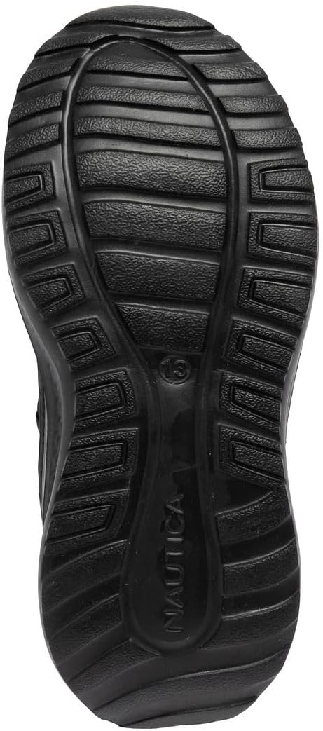 image:imageNautica Kids Boys and Girls Athletic SlipOn Sneakers Lightweight Bungee Running Shoes for Toddler Little Kid and Big KidBlack Blacksigne