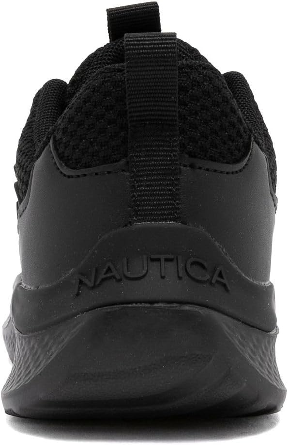 image:imageNautica Kids Boys and Girls Athletic SlipOn Sneakers Lightweight Bungee Running Shoes for Toddler Little Kid and Big KidBlack Blacksigne
