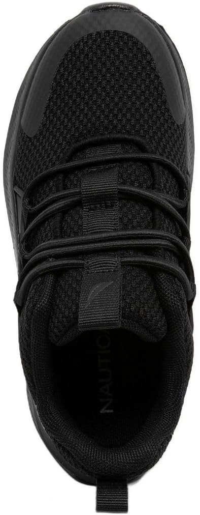 image:imageNautica Kids Boys and Girls Athletic SlipOn Sneakers Lightweight Bungee Running Shoes for Toddler Little Kid and Big KidBlack Blacksigne