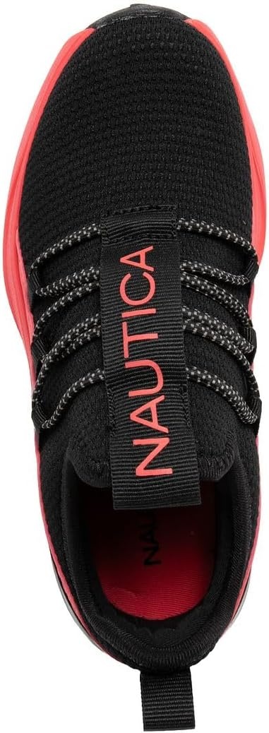 image:imageNautica Kids Boys and Girls Athletic SlipOn Sneakers Lightweight Bungee Running Shoes for Toddler Little Kid and Big KidBlack Pinkseabert