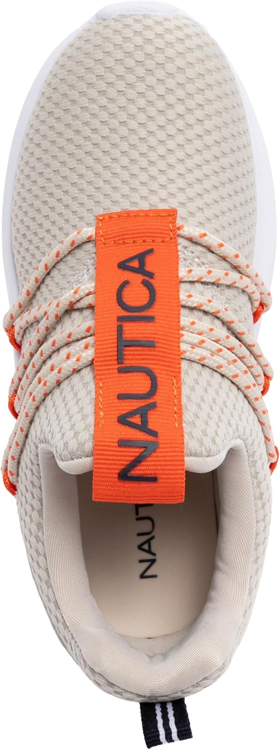 image:imageNautica Kids Boys and Girls Athletic SlipOn Sneakers Lightweight Bungee Running Shoes for Toddler Little Kid and Big KidBone Orangestellan