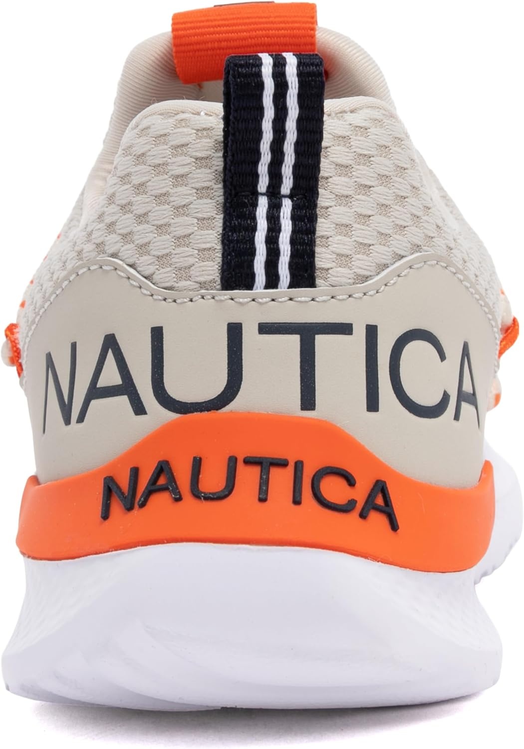 image:imageNautica Kids Boys and Girls Athletic SlipOn Sneakers Lightweight Bungee Running Shoes for Toddler Little Kid and Big KidBone Orangestellan