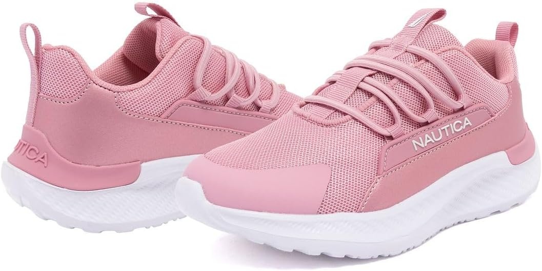 image:imageNautica Kids Boys and Girls Athletic SlipOn Sneakers Lightweight Bungee Running Shoes for Toddler Little Kid and Big KidMauve Metallic